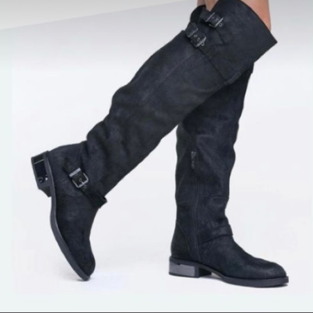 Sam Edelman Black Suede Over-The-Knee Boots